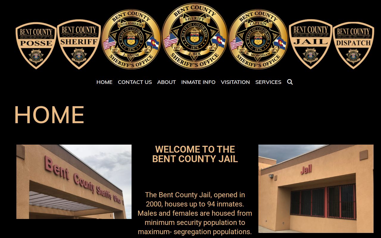 Bent County Jail website capture